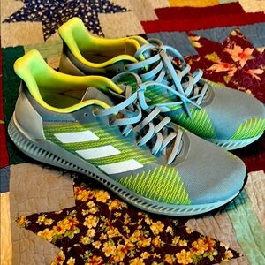 Adidas Men Sneakers in Gray and Neon Green
